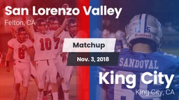 Matchup: San Lorenzo Valley vs. King City  2018
