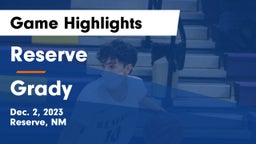 Reserve  vs Grady  Game Highlights - Dec. 2, 2023
