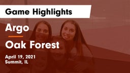 Argo  vs Oak Forest Game Highlights - April 19, 2021