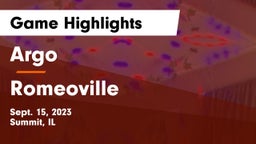 Argo  vs Romeoville  Game Highlights - Sept. 15, 2023