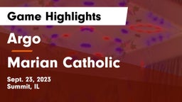Argo  vs Marian Catholic  Game Highlights - Sept. 23, 2023