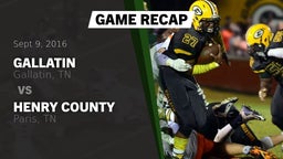 Recap: Gallatin  vs. Henry County  2016