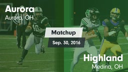 Matchup: Aurora vs. Highland  2016