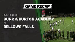 Recap: Burr & Burton Academy  vs. Bellows Falls  2015