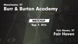 Matchup: Burr & Burton vs. Fair Haven  2016