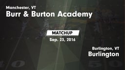 Matchup: Burr & Burton vs. Burlington  2016