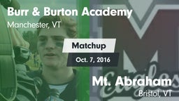 Matchup: Burr & Burton vs. Mt. Abraham  2016