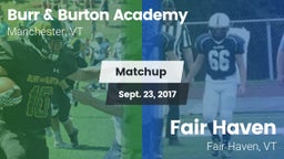 Matchup: Burr & Burton vs. Fair Haven  2017