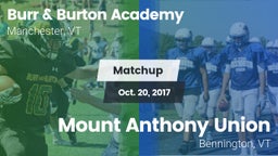 Matchup: Burr & Burton vs. Mount Anthony Union  2017
