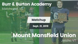 Matchup: Burr & Burton vs. Mount Mansfield Union  2019