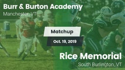 Matchup: Burr & Burton vs. Rice Memorial  2019