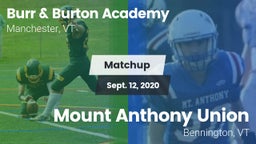 Matchup: Burr & Burton vs. Mount Anthony Union  2020