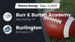 Recap: Burr & Burton Academy  vs. Burlington  2022