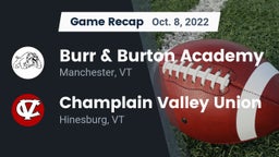 Recap: Burr & Burton Academy  vs. Champlain Valley Union  2022