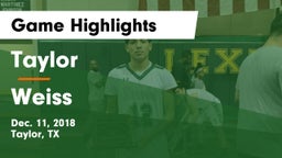 Taylor  vs Weiss  Game Highlights - Dec. 11, 2018