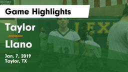 Taylor  vs Llano  Game Highlights - Jan. 7, 2019