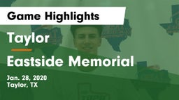 Taylor  vs Eastside Memorial  Game Highlights - Jan. 28, 2020