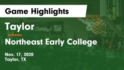 Taylor  vs Northeast Early College  Game Highlights - Nov. 17, 2020