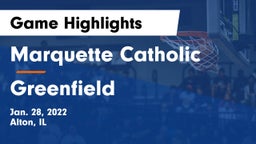 Marquette Catholic  vs Greenfield Game Highlights - Jan. 28, 2022