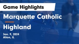 Marquette Catholic  vs Highland  Game Highlights - Jan. 9, 2024
