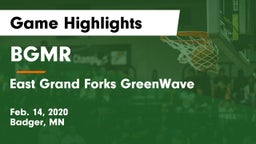 BGMR vs East Grand Forks GreenWave Game Highlights - Feb. 14, 2020