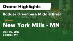 Badger Greenbush Middle River vs New York Mills  - MN Game Highlights - Dec. 28, 2023