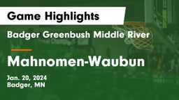 Badger Greenbush Middle River vs Mahnomen-Waubun  Game Highlights - Jan. 20, 2024