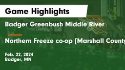 Badger Greenbush Middle River vs Northern Freeze co-op [Marshall County Central/Tri-County]  Game Highlights - Feb. 22, 2024