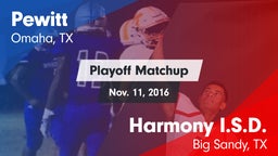Matchup: Pewitt vs. Harmony I.S.D. 2016