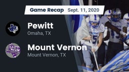 Recap: Pewitt  vs. Mount Vernon  2020
