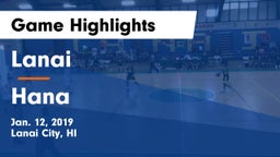 Lanai  vs Hana  Game Highlights - Jan. 12, 2019