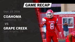 Recap: Coahoma  vs. Grape Creek  2016