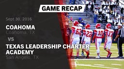 Recap: Coahoma  vs. Texas Leadership Charter Academy  2016