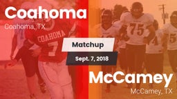 Matchup: Coahoma vs. McCamey  2018