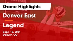 Denver East  vs Legend  Game Highlights - Sept. 18, 2021