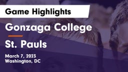 Gonzaga College  vs St. Pauls Game Highlights - March 7, 2023