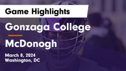Gonzaga College  vs McDonogh  Game Highlights - March 8, 2024
