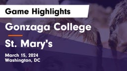 Gonzaga College  vs St. Mary's  Game Highlights - March 15, 2024
