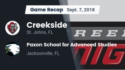 Recap: Creekside  vs. Paxon School for Advanced Studies 2018