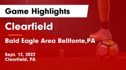 Clearfield  vs Bald Eagle Area  Bellfonte,PA Game Highlights - Sept. 12, 2022