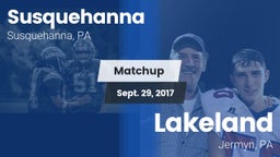 Matchup: Susquehanna vs. Lakeland  2017
