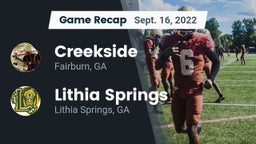 Recap: Creekside  vs. Lithia Springs  2022
