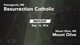 Matchup: Resurrection Catholi vs. Mount Olive  2016