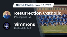 Recap: Resurrection Catholic  vs. Simmons  2020