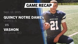 Recap: Quincy Notre Dame  vs. Vashon  2015