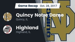 Recap: Quincy Notre Dame vs. Highland  2017