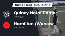 Recap: Quincy Notre Dame vs. Hamilton /Warsaw  2018