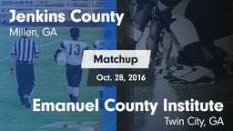 Matchup: Jenkins County vs. Emanuel County Institute  2016