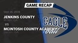 Recap: Jenkins County  vs. McIntosh County Academy  2016