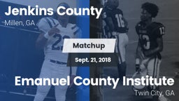 Matchup: Jenkins County vs. Emanuel County Institute  2018